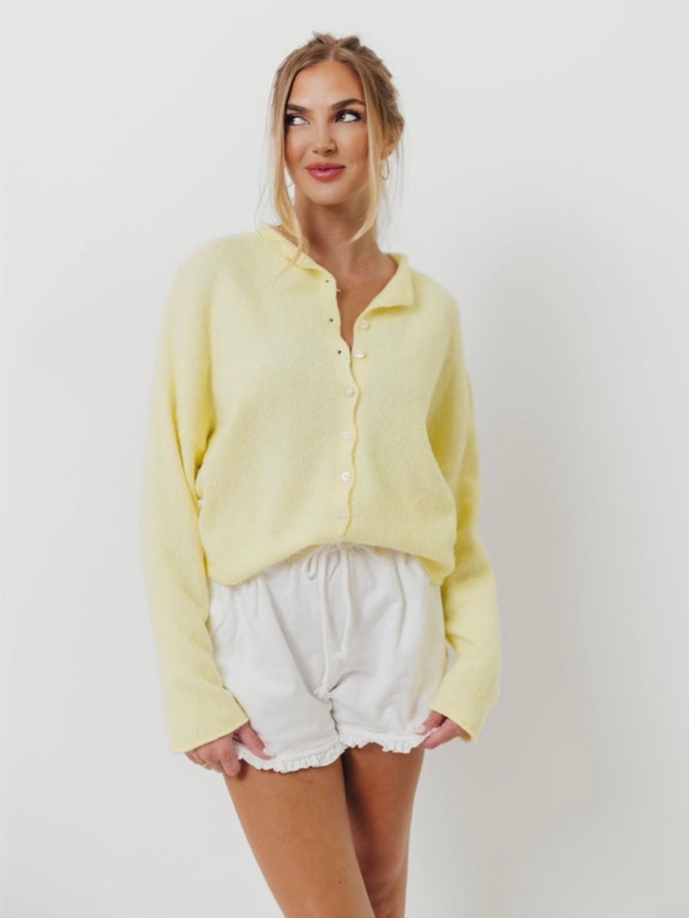 Worth Collective Piper Sweater in Butter Soft Button-Front Knit Cardigan